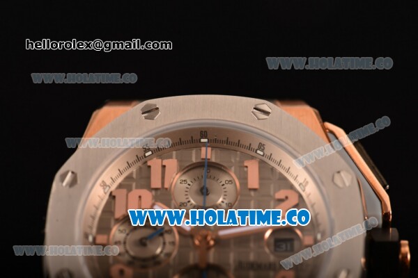 Audemars Piguet Royal Oak Offshore Clone AP Calibre 3126 Automatic Rose Gold with Grey Dial and Arabic Numeral Markers- Steel Bezel (EF) - Click Image to Close